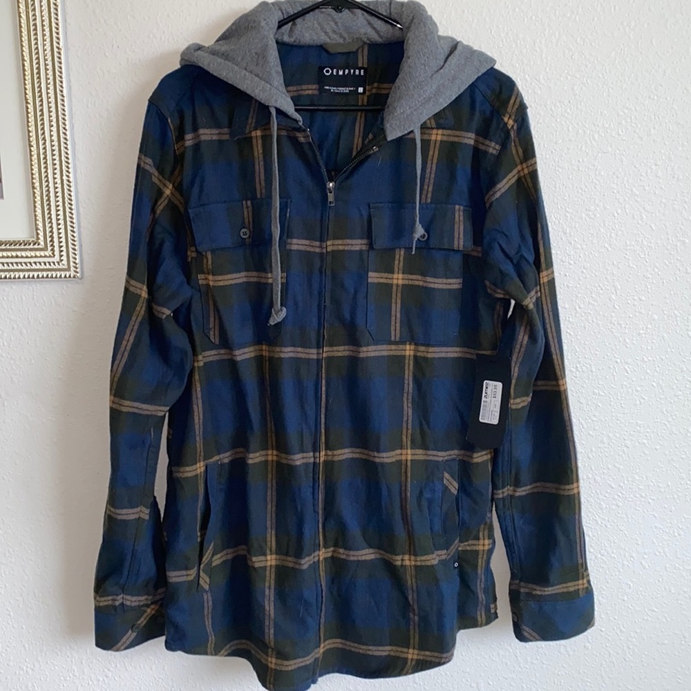 Zip up hooded flannel